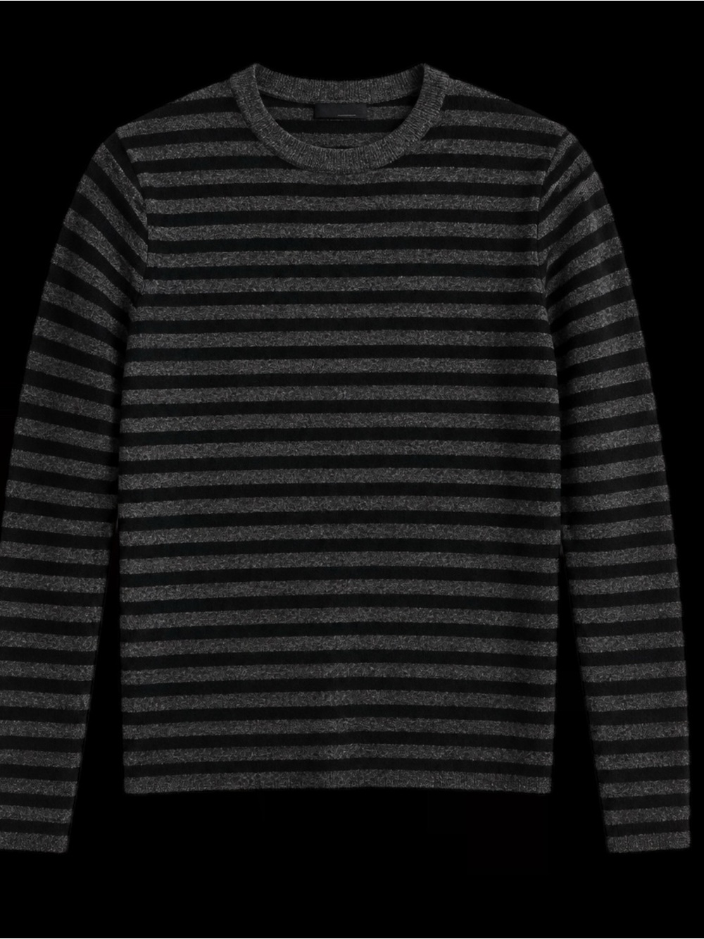 Zara Black & Charcoal Striped Crewneck Sweater